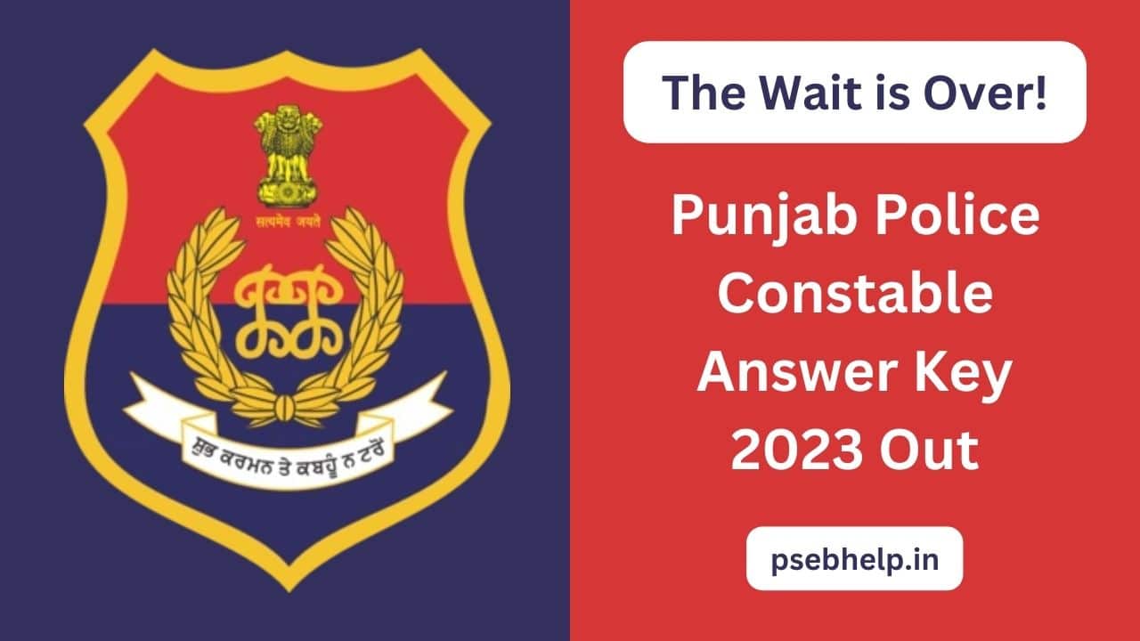 punjab police constable answer key 2023